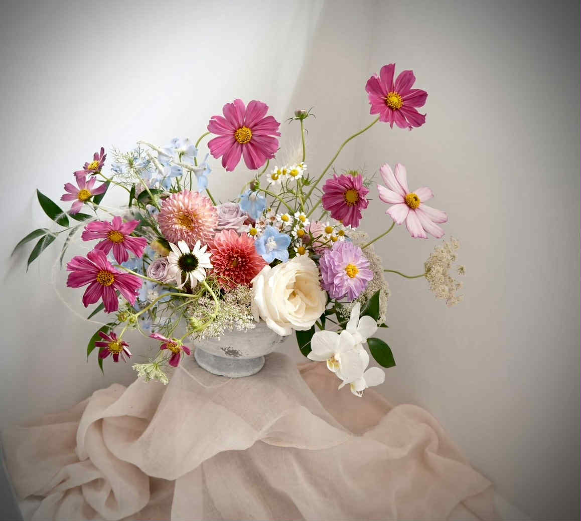 Bespoke Seasonal Centerpiece with Vintage Vase