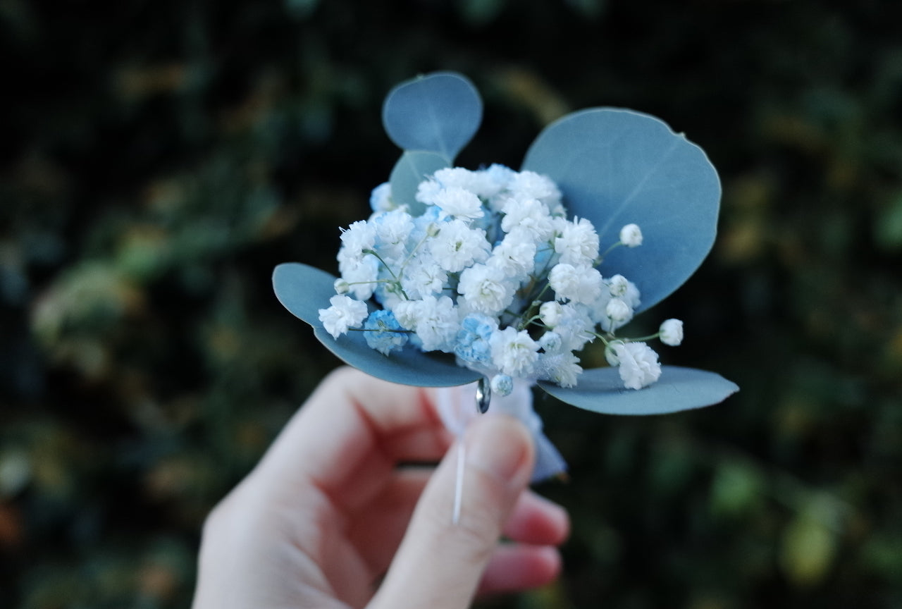 Custom Natural Bridal Bouquet & Boutonnieres (Medium Size)