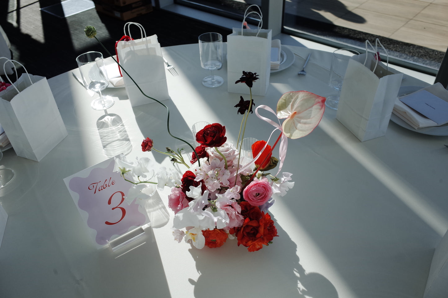 Custom table flowers centerpiece