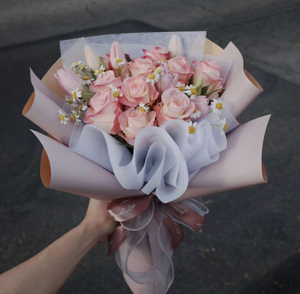 Peach roses charm