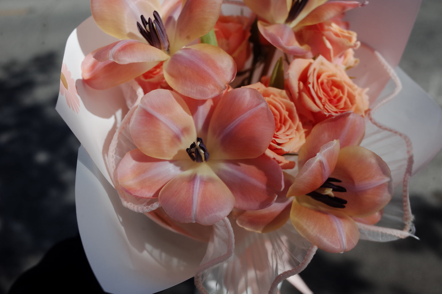Petite Peach Rose & Tulip Bouquet